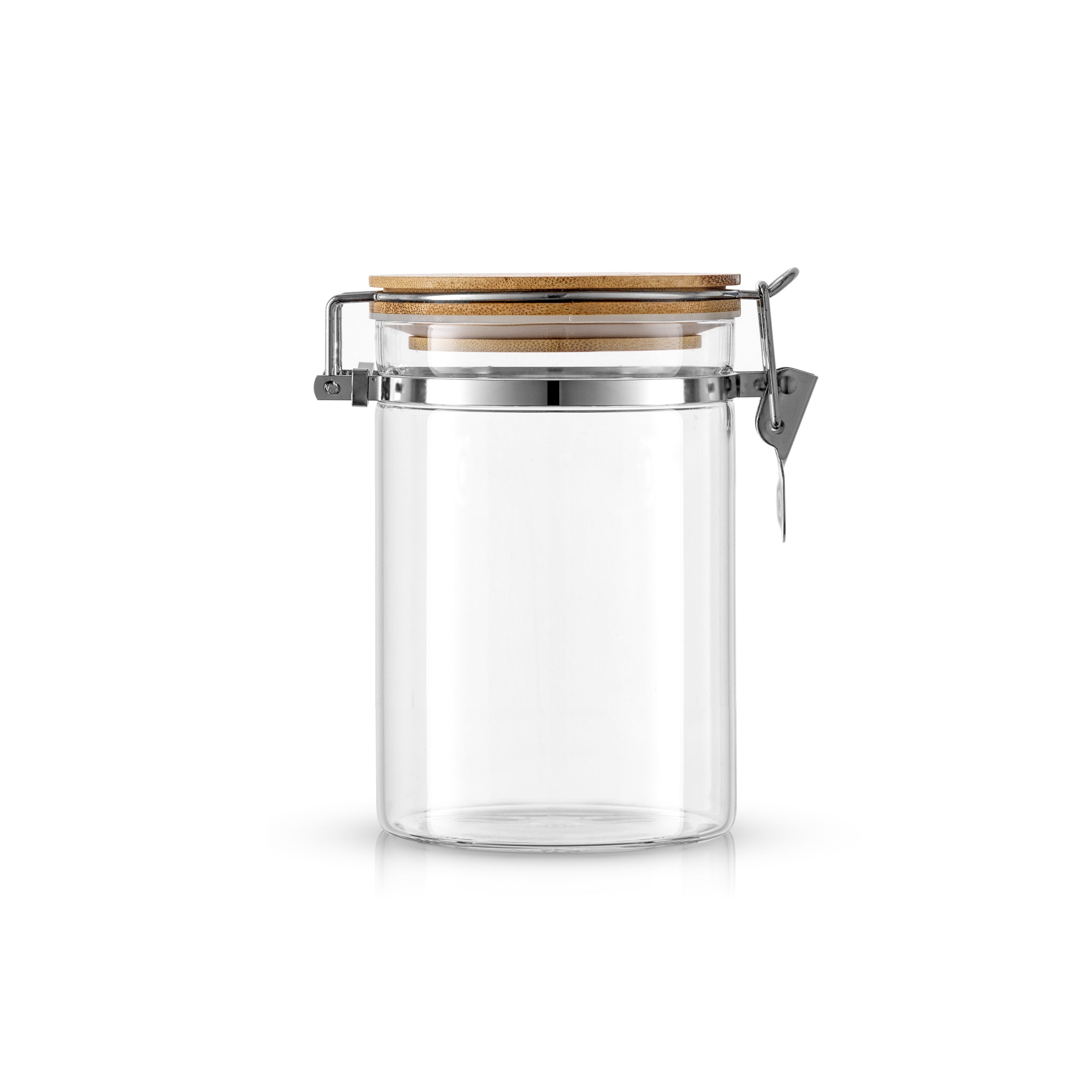 Storage Jars with Airtight Bamboo Clamp Lids - Set of 2