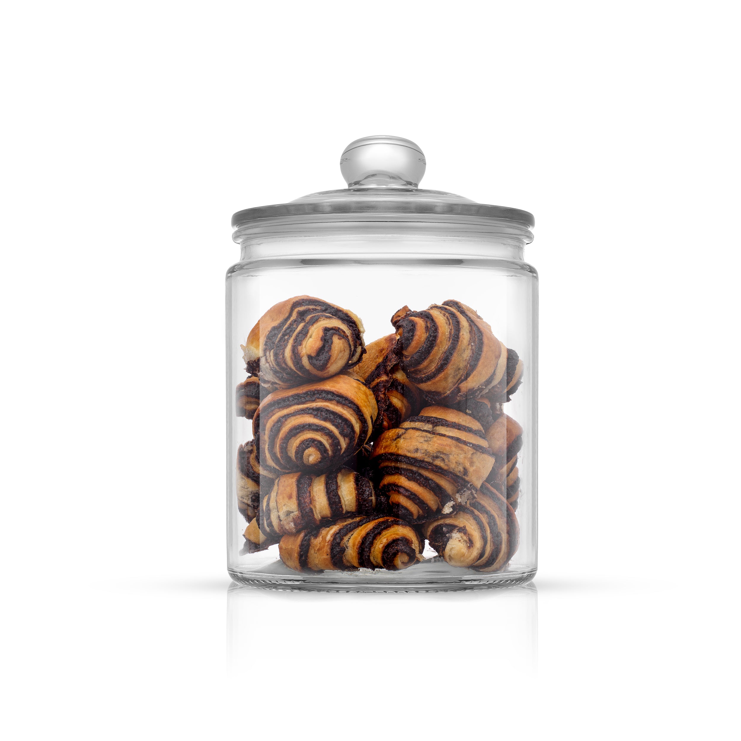 JoyFul Round Glass Cookie Jar with Airtight Lids - 67 oz - Set of 2