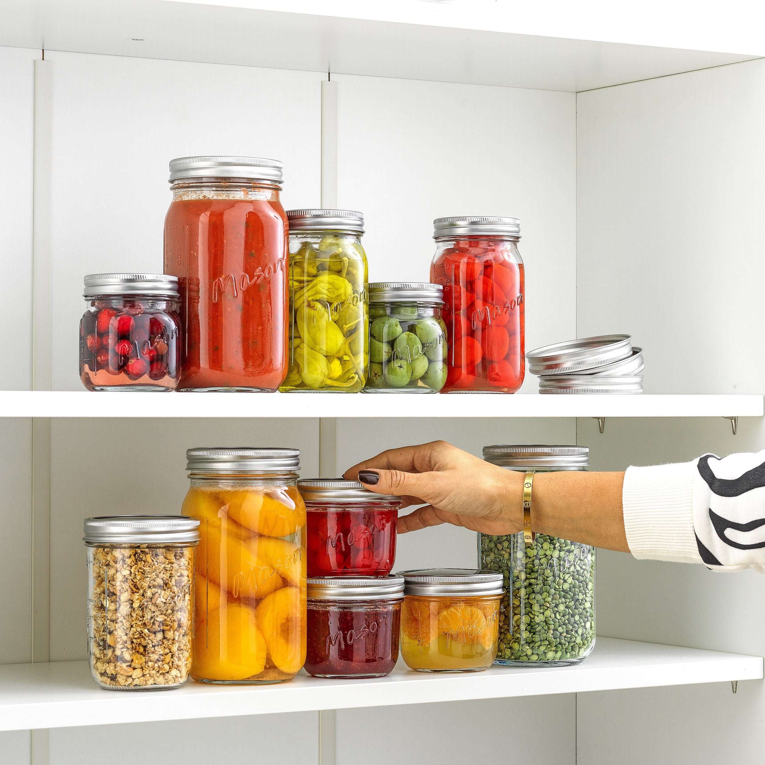 JoyJolt Mason Jars with Airtight Lids, Labels and Measures - Set of 6